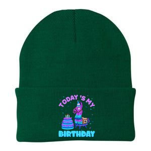 Todays My Birthday Llama Family Party Decorations Knit Cap Winter Beanie