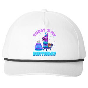 Todays My Birthday Llama Family Party Decorations Snapback Five-Panel Rope Hat