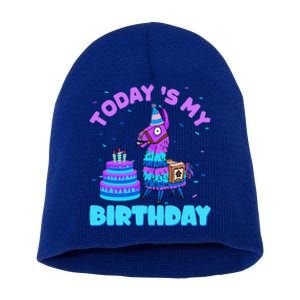 Todays My Birthday Llama Family Party Decorations Short Acrylic Beanie