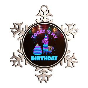 Todays My Birthday Llama Family Party Decorations Metallic Star Ornament