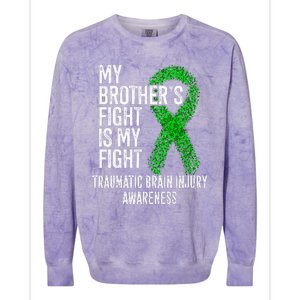 TBI My Brothers Fight Is My Fight Traumatic Brain Injury Colorblast Crewneck Sweatshirt