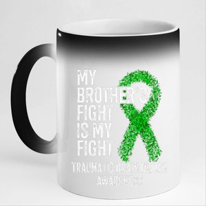 TBI My Brothers Fight Is My Fight Traumatic Brain Injury 11oz Black Color Changing Mug