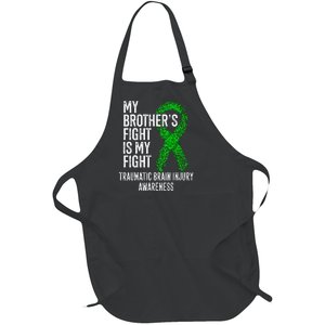 TBI My Brothers Fight Is My Fight Traumatic Brain Injury Full-Length Apron With Pockets