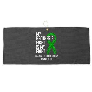 TBI My Brothers Fight Is My Fight Traumatic Brain Injury Large Microfiber Waffle Golf Towel