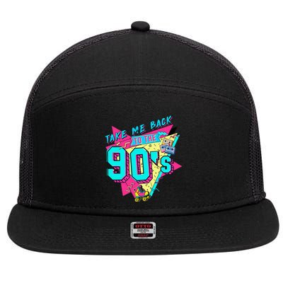 Takes Me Back To 90s 7 Panel Mesh Trucker Snapback Hat