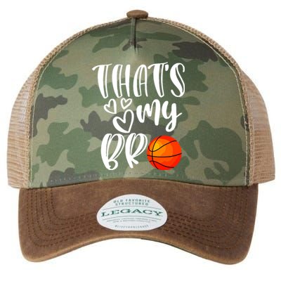 Thats My Bro Basketball Sister Brother Cousin Gift Game Day Legacy Tie Dye Trucker Hat