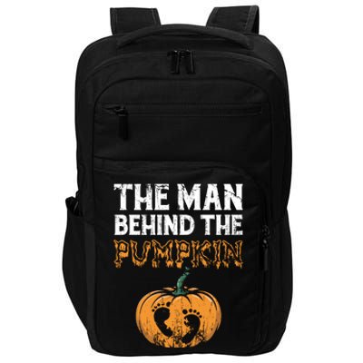 The Man Behind The Pumpkin Halloween Pregnancy Impact Tech Backpack