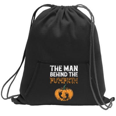 The Man Behind The Pumpkin Halloween Pregnancy Sweatshirt Cinch Pack Bag