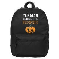 The Man Behind The Pumpkin Halloween Pregnancy 16 in Basic Backpack