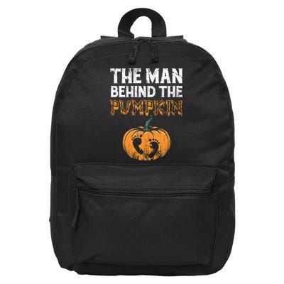 The Man Behind The Pumpkin Halloween Pregnancy 16 in Basic Backpack