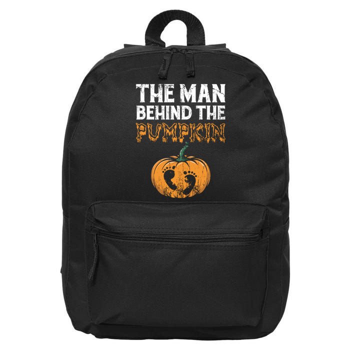 The Man Behind The Pumpkin Halloween Pregnancy 16 in Basic Backpack