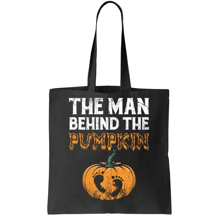 The Man Behind The Pumpkin Halloween Pregnancy Tote Bag