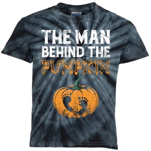 The Man Behind The Pumpkin Halloween Pregnancy Kids Tie-Dye T-Shirt