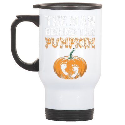 The Man Behind The Pumpkin Halloween Pregnancy Stainless Steel Travel Mug