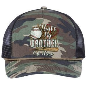 Thats My Brother Out There Baseball Sister Mothers Day Retro Rope Trucker Hat Cap