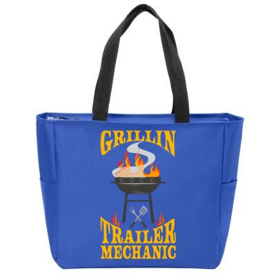 Trailer Mechanic Bbq Grill Smoker And Barbecue Chef Gift Zip Tote Bag