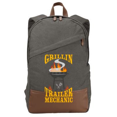 Trailer Mechanic Bbq Grill Smoker And Barbecue Chef Gift Cotton Canvas Backpack