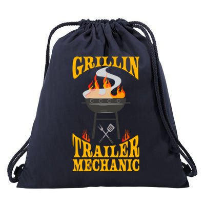 Trailer Mechanic Bbq Grill Smoker And Barbecue Chef Gift Drawstring Bag