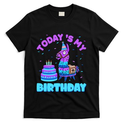 Todays My Birthday Llama Birthday Party Decorations Boy T-Shirt