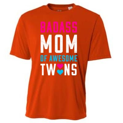 Twin Mom Badass Mom Of Twins Awesome Twins Gift Cooling Performance Crew T-Shirt