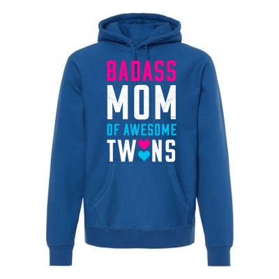 Twin Mom Badass Mom Of Twins Awesome Twins Gift Premium Hoodie