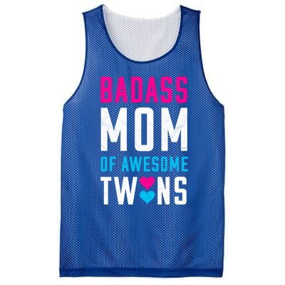 Twin Mom Badass Mom Of Twins Awesome Twins Gift Mesh Reversible Basketball Jersey Tank