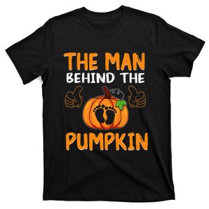 The Man Behind The Pumpkin New Baby Shower Dad Halloween T-Shirt