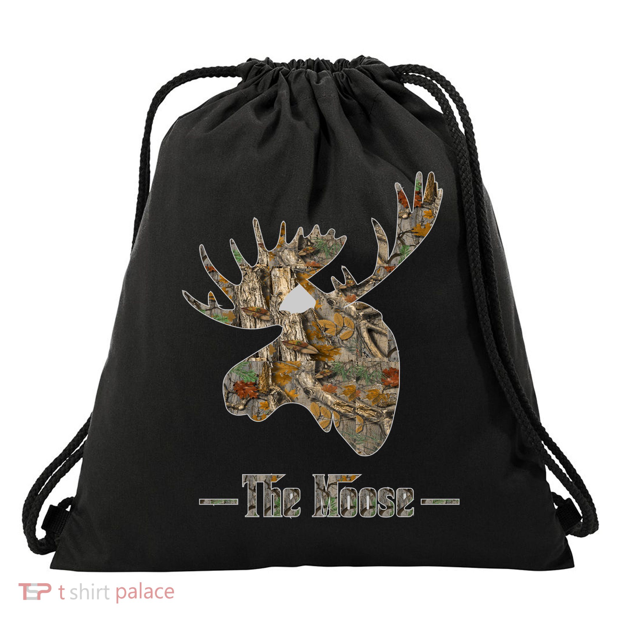 The Moose Camouflage Drawstring Bag
