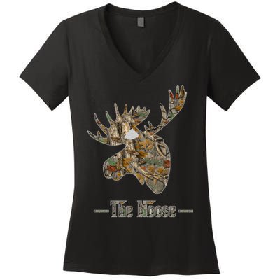 The Moose Camouflage Women's V-Neck T-Shirt