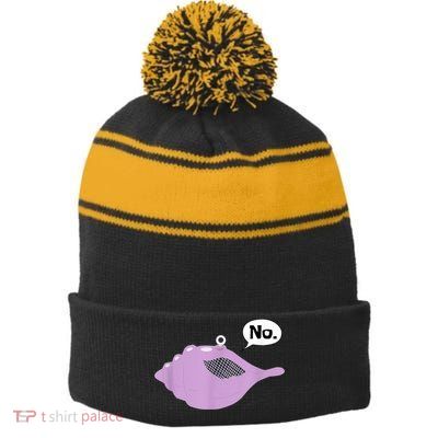 Talking Magic Conch Shell Stripe Pom Pom Beanie