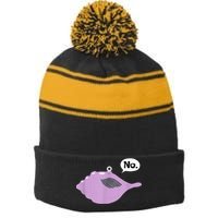 Talking Magic Conch Shell Stripe Pom Pom Beanie