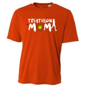 Triathlon Mom Cute Triathlon Funny Gift Cooling Performance Crew T-Shirt