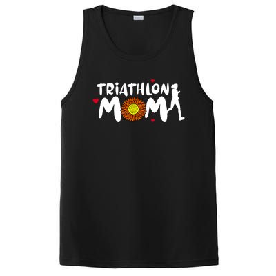 Triathlon Mom Cute Triathlon Funny Gift PosiCharge Competitor Tank