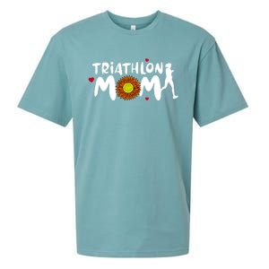 Triathlon Mom Cute Triathlon Funny Gift Sueded Cloud Jersey T-Shirt