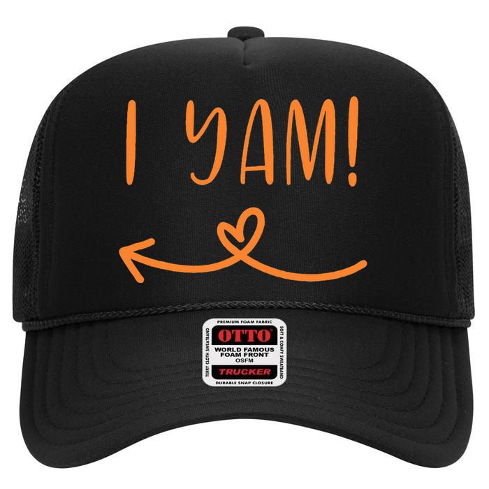 Thanksgiving Matching Couple Shes My Sweet Potato I Yam Set High Crown Mesh Back Trucker Hat