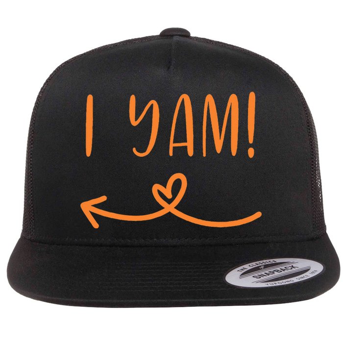 Thanksgiving Matching Couple Shes My Sweet Potato I Yam Set Flat Bill Trucker Hat