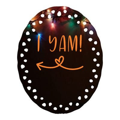 Thanksgiving Matching Couple Shes My Sweet Potato I Yam Set Ceramic Oval Ornament