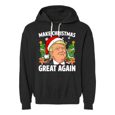 Trump Make Christmas Great Again Ugly Christmas Sweaters Garment-Dyed Fleece Hoodie