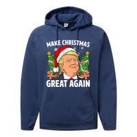 Trump Make Christmas Great Again Ugly Christmas Sweaters Performance Fleece Hoodie