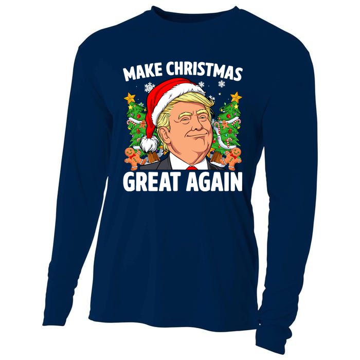 Trump Make Christmas Great Again Ugly Christmas Sweaters Cooling Performance Long Sleeve Crew