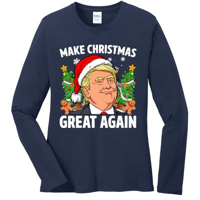 Trump Make Christmas Great Again Ugly Christmas Sweaters Ladies Long Sleeve Shirt