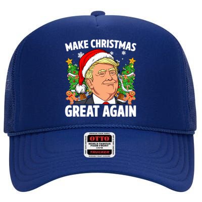 Trump Make Christmas Great Again Ugly Christmas Sweaters High Crown Mesh Back Trucker Hat