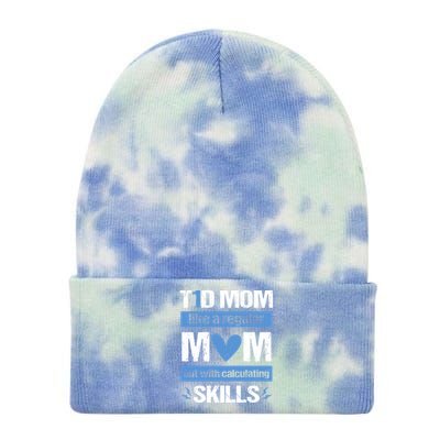 T1d Mom Calculating Skills Type 1 Diabetes Awareness Meaningful Gift Tie Dye 12in Knit Beanie