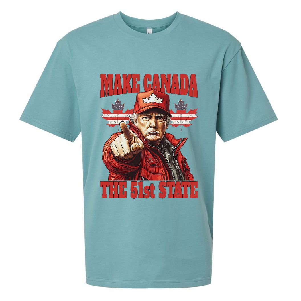 Trump Make Canada 51st State Sueded Cloud Jersey T-Shirt