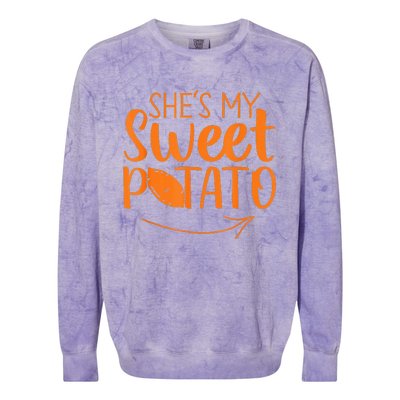 Thanksgiving Matching Couples She Is My Sweet Potato I Yam Colorblast Crewneck Sweatshirt