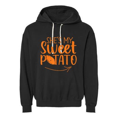 Thanksgiving Matching Couples She Is My Sweet Potato I Yam Garment-Dyed Fleece Hoodie