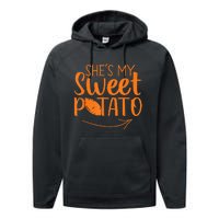 Thanksgiving Matching Couples She Is My Sweet Potato I Yam Performance Fleece Hoodie