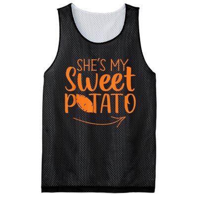 Thanksgiving Matching Couples She Is My Sweet Potato I Yam Mesh Reversible Basketball Jersey Tank