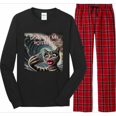 Tsunami Mommy Cat Meme Funny Dark Humor Cat Design Long Sleeve Pajama Set