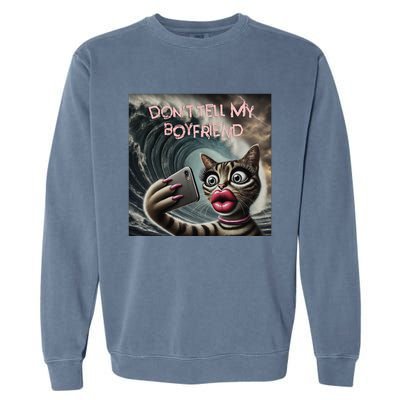 Tsunami Mommy Cat Meme Funny Dark Humor Cat Design Garment-Dyed Sweatshirt